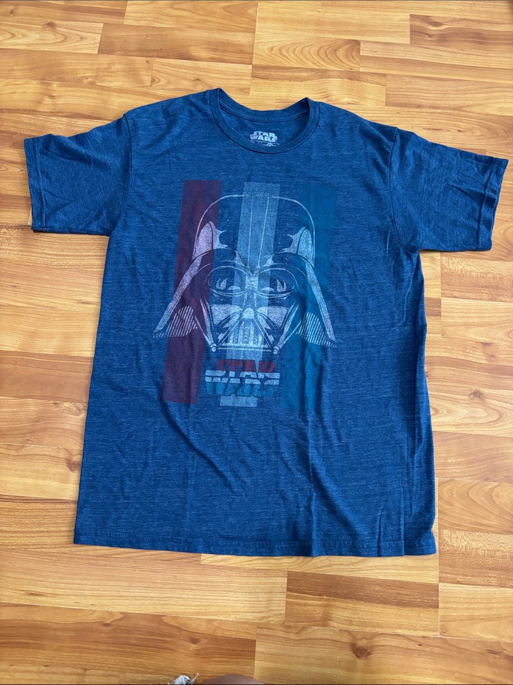 Star Wars Men's Navy Blue Darth Vader Stripe Graphic Tee